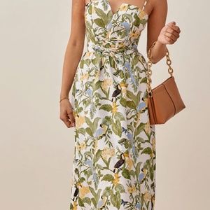 EUC Reformation Cosima Linen Dress in Tropics